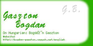 gaszton bogdan business card